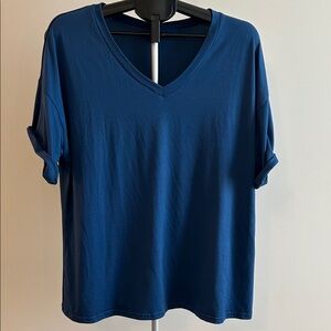 Classic V-Neck Blue Women's Tee